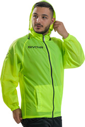 Kurtka przeciwdeszczowa sportowa piłkarska Givova Rain Basico Fluo żółta RJ001 0019