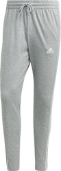 Spodnie męskie adidas Essentials Single Jersey Tapered Open Hem 3-Stripes szare IC0046