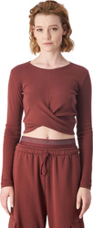 Koszulka damska Champion Crewneck Croptop brązowa 117435 MS524