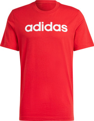 Koszulka męska adidas Essentials Single Jersey Linear Embroidered Logo czerwona IC9278