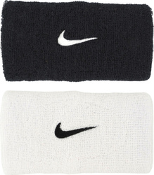 Frotki na rękę Nike Swoosh Wristbands 2 szt. biało-czarne N1012406036OS