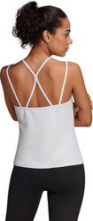 Koszulka damska adidas Studio Slim Strappy Back Tank Top biała HE3141