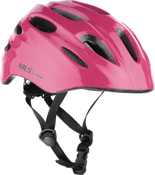 Kask dziecięcy rowerowy na rolki deskorolkę Nils Extreme MTW01 LED różowy rozmiar S (48-52 cm)