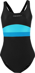 Kostium kąpielowy damski Crowell Katie kol.01 czarno-błękitno-niebieski