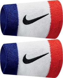 Frotki na nadgarstek Nike szerokie Swoosh niebiesko-biało-czerwone 2 szt ..N0001586620