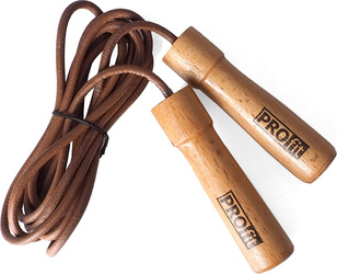 Skakanka skórzana drewniana bokserska treningowa Profit Ever DK 1020