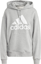 Bluza damska adidas Essentials Big Logo Oversized French Terry Hoodie szara IC9865