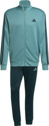 Dres męski adidas Sportswear Basic 3-Stripes French Terry zielony JX5518