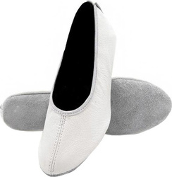 Baletki gimnastyczne skóra naturalna Antares białe