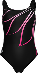 Damski Strój Kąpielowy Women's Arena Swimsuit Giorgia Squared B  black/white rozmiar 48