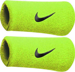 Frotka na rękę szeroka Nike Swoosh Doublewide Wristbands limonkowe 2szt NNN05710