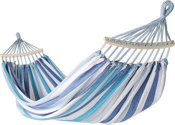 Hamak ogrodowy 2 osobowy luxe xxl 250x150cm z drążkiem niebieski