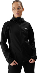 Kurtka przejściowa softshell z kapturem damska 4F F215 czarna