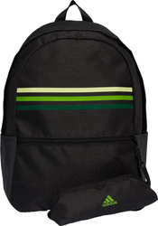 Plecak sportowy szkolny miejski adidas Classic Horizontal 3-Stripes czarno-zielony HY0743