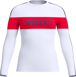 Damska Koszulka Z Długim Rękawem Ls Swim Top  poppy red/patriot blue rozmiar L