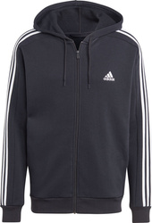 Bluza męska adidas Essentials Fleece 3-Stripes Full-Zip czarna IB4029