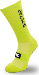 Skarpety treningowe piłkarskie antypoślizgowe Proskary senior limonkowe