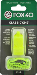 Gwizdek Fox 40 CMG Safety Classic neon   sznurek 9603-1308