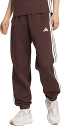 Spodnie damskie adidas Essentials 3-Stripes Fleece Loose-Fit brązowe JY3069