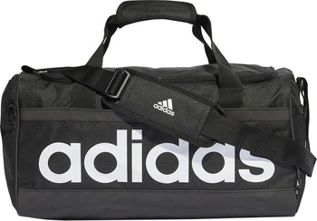 Torba sportowa treningowa podróżna adidas Essentials Linear Duffel Medium czarno-biała HT4743