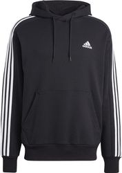 Bluza męska adidas Essentials French Terry 3-Stripes Hoodie czarna IC0435