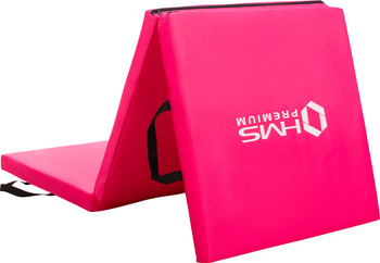 Materac gimnastyczny składany Hms Premium MGS02 1800x600 mm różowy