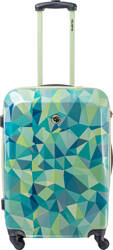 Walizka podróżna na kółkach twarda Iguana Asturia II geometric print/lime cream 72 litrów