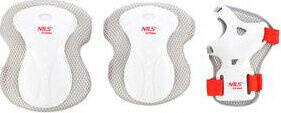 Zestaw ochraniaczy kolana łokcie nadgarstki na rolki deskorolkę hulajnogę Nils Extreme H8334 białe rozmiar L