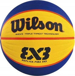 Piłka do koszykówki koszykowa Wilson Fiba 3x3 replica RBR żółto-niebieska WTB1033XB