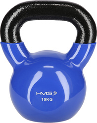 Kettlebell odważnik treningowy żeliwny pokryty winylem HMS KNV10 niebieski 10 kg