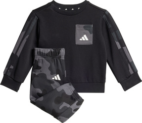 Dres dla dzieci adidas Infinity Camo FL Set czarno-biały JW2456