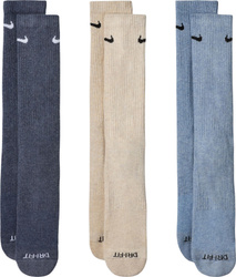 Skarpety Nike Everyday Plus Cushioned 3 pary ciemnoszare, beżowe, jasnoszare SX6888 901