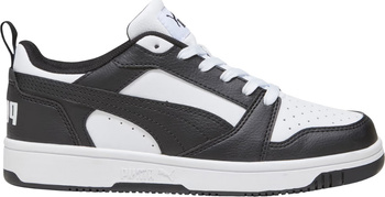 Buty dla dzieci Puma Rebound V6 Lo Mid biało-czarne 393833 01