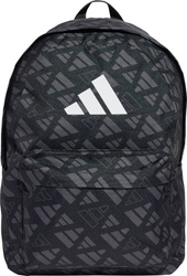 Plecak sportowy szkolny miejski adidas Classic Monogram Graphic czarno-szary JX1257