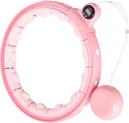 Hula hop z obciążnikiem   licznik fh02 różowe