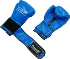 Rękawice bokserskie Evolution profesjonalne ze skóry naturalnej PRO RB-1510,1512 niebieskie