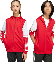 Bluza dla dzieci adidas Squadra 25 Hoodie czerwono-biała JD4801
