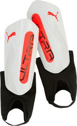 Ochraniacze piłkarskie na golenie piszczele nagolenniki Puma Ultra Light Ankle biało-pomarańczowe 30991 01