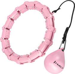 Hula hop light pink z wypustkami i obciążnikiem HMS hhw11 plus size