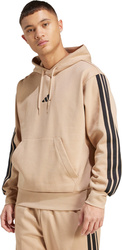 Bluza męska adidas Essentials 3-Stripes Fleece Hoodie beżowa JX0695
