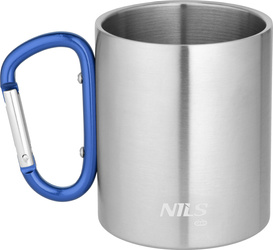 Kubek turysytyczny z karabińczykiem Nils Camp NC17110 niebieski 330 ml