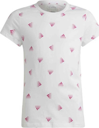 Koszulka dla dzieci adidas Brand Love Print Cotton Tee biała IB8918