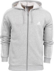 Bluza męska adidas Essentials Fleece 3-Stripes Full-Zip szara IJ6479