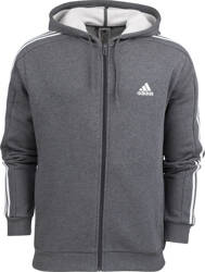 Bluza męska adidas Essentials Fleece 3-Stripes Full-Zip szara IJ6480