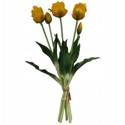 Bukiet 5 strzępiastych tulipanów żółtych 40cm jak żywych dekoracja wiosenna