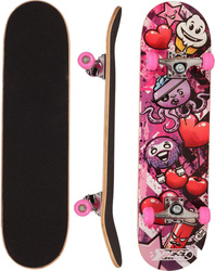 Deskorolka drewniana skateboard ocotopus pink Best Sporting 79cm