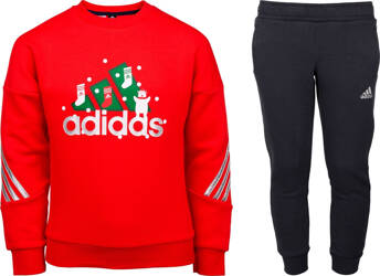 Dres dla dzieci adidas LK Holiday Set czerwono-granatowy H40344