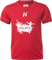 Dziecięca koszulka z krótkim rękawem Huari Poland Fan Kids racing red/white rozmiar 110