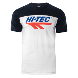 Koszulka t-shirt bawełniana męska Hi-tec Retro biało-granatowa rozmiar M