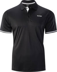 Męska koszulka polo z krótkim rękawem Hi-tec Helsi czarno-biała rozmiar XL